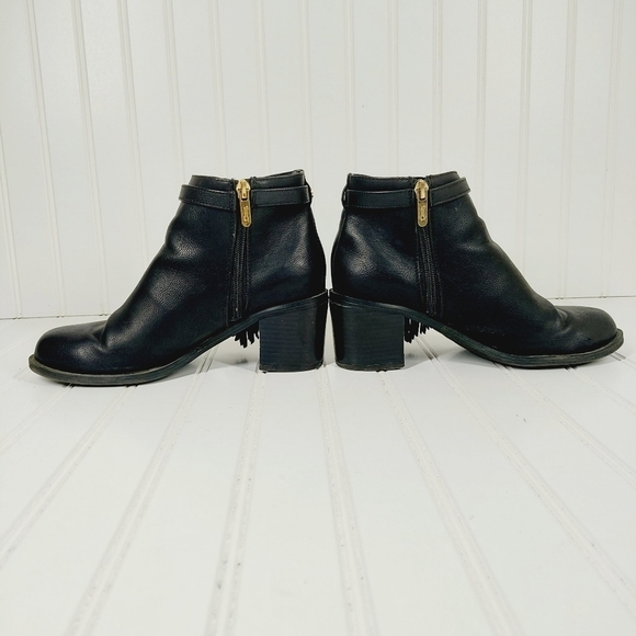 Circus by Sam Edelman Jolie Black Leather Tasseled Ankle Boots B228 - Picture 7 of 12